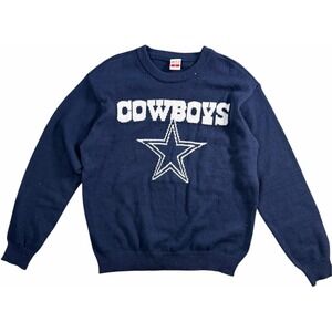 Dallas Cowboys Medium Knit Sweater Blue NFL Crewneck Logo Pullover Must See